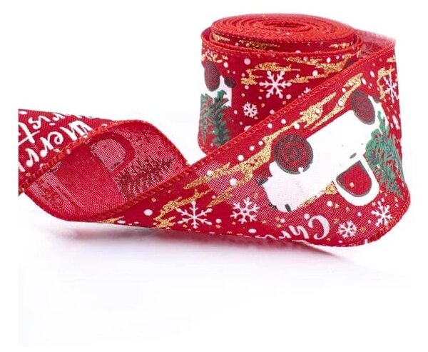 Božićna vrpca, 5 cm, bijela, KSN133