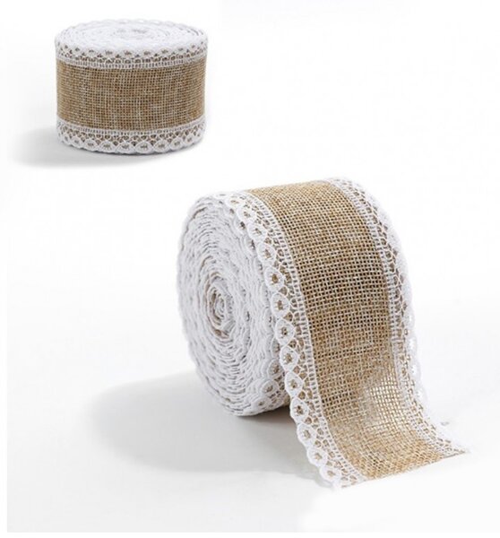 Božićna vrpca, 5 cm, bež, KSN129