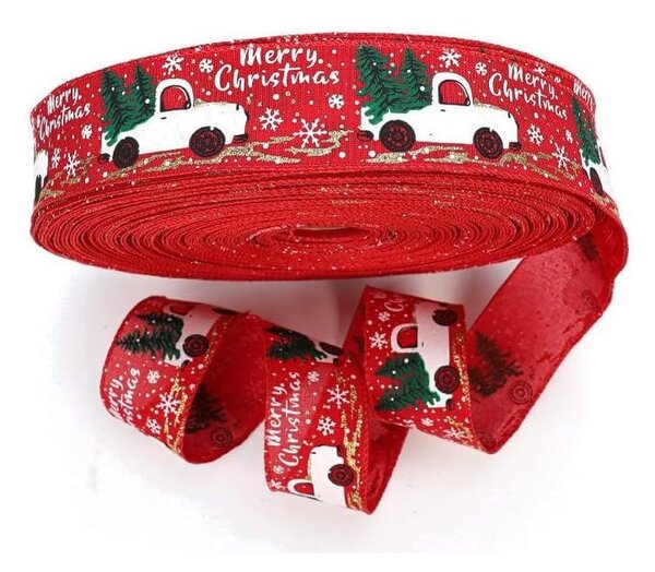 Božićna vrpca, 5 cm, bijela, KSN133