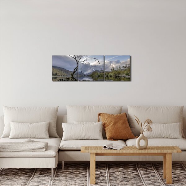 Slika rijeke sa stablom (sa satom) (90x30 cm)