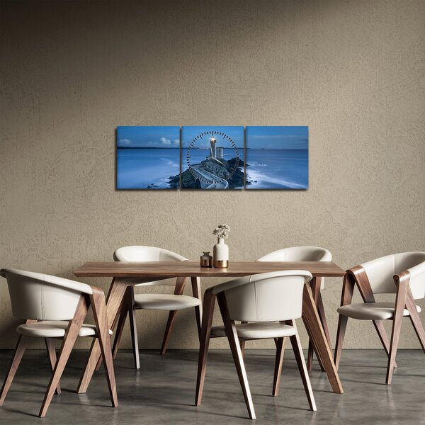 Slika svjetionika i mora (sa satom) (90x30 cm)