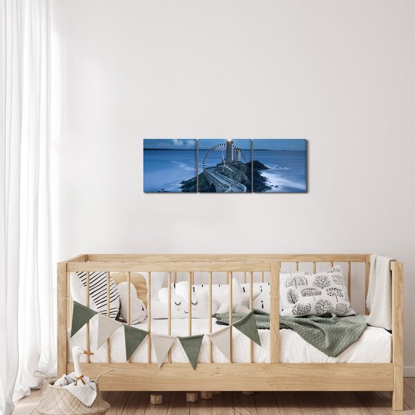 Slika svjetionika i mora (sa satom) (90x30 cm)
