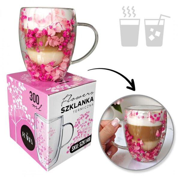 Termo čaša s cvijećem, 300 ml, SZK149