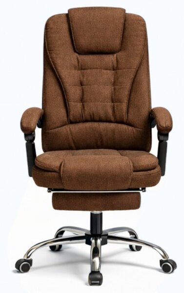 Uredska stolica – Boss, s naslonom za noge, 68×58×34 cm, smeđa