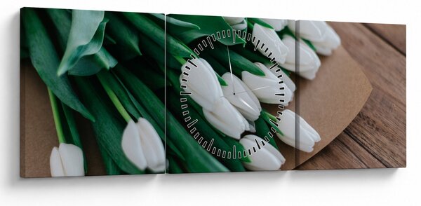 Slika buketa bijelih tulipana (sa satom) (90x30 cm)