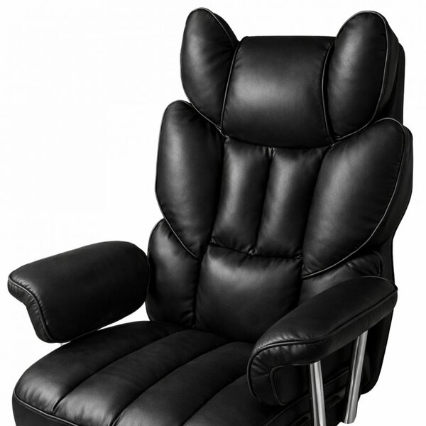 Uredska stolica – Relax, s naslonom za noge, 77×38×65 cm, crna