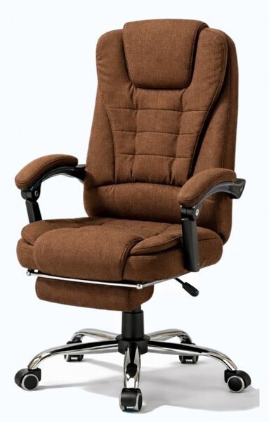 Uredska stolica – Boss, s naslonom za noge, 68×58×34 cm, smeđa