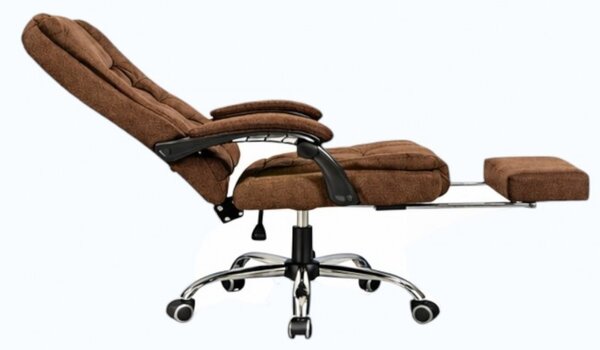 Uredska stolica – Boss, s naslonom za noge, 68×58×34 cm, smeđa