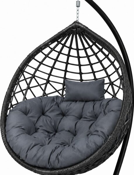 Viseća fotelja – kokon, 110×95 cm, antracit