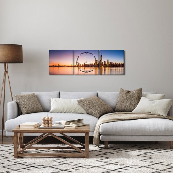 Slika grada pri zalasku sunca (sa satom) (90x30 cm)