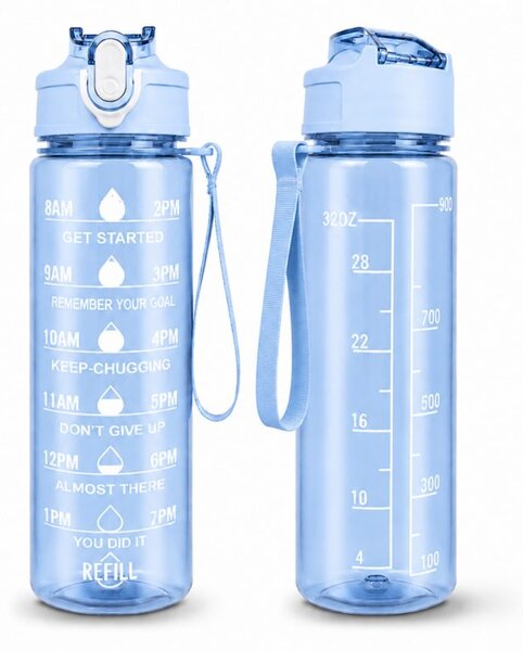 Boca za vodu – s mjerilom, 25 cm, 750 ml, plava, BD61
