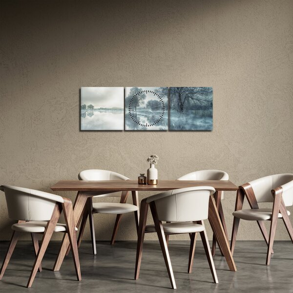 Slika zimske prirode (sa satom) (90x30 cm)