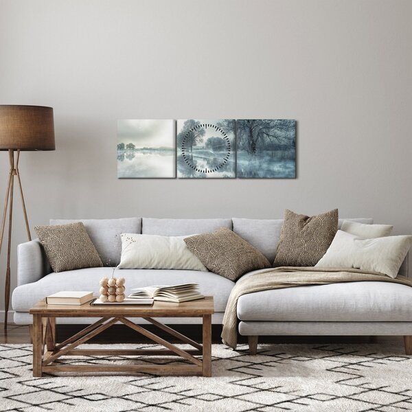 Slika zimske prirode (sa satom) (90x30 cm)
