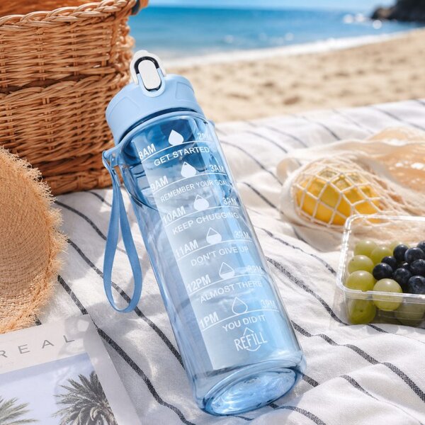 Boca za vodu – s mjerilom, 25 cm, 750 ml, plava, BD61