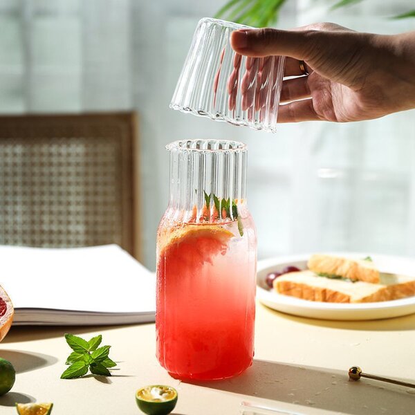 Stakleni vrč – s poklopcem, 510 ml