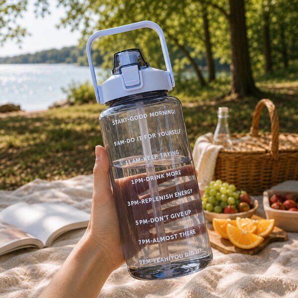Boca za vodu – s mjerilom, 11 cm, 2000 ml, plava