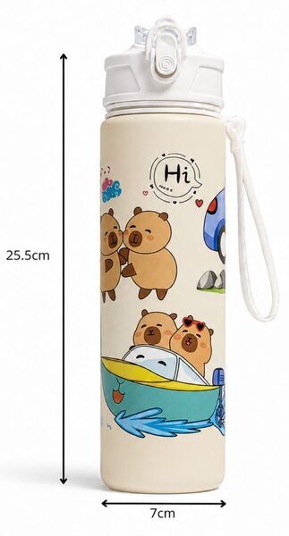 Dječja boca za vodu – sa slamkom, 25,5 cm, 800 ml, BD67