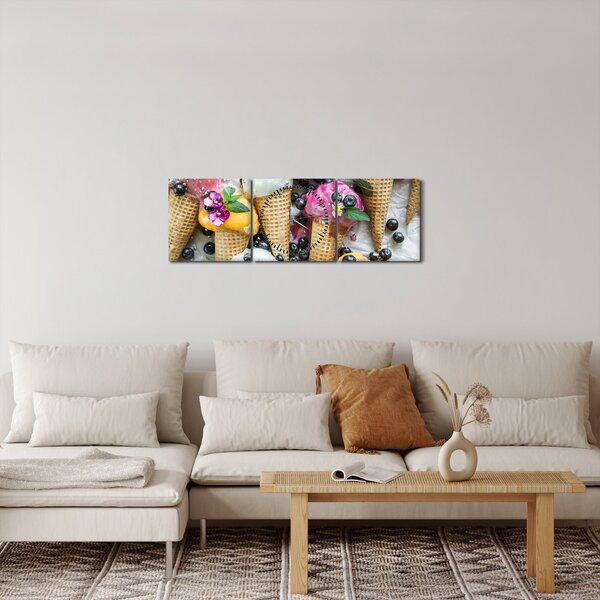 Slika sa sladoledom (sa satom) (90x30 cm)