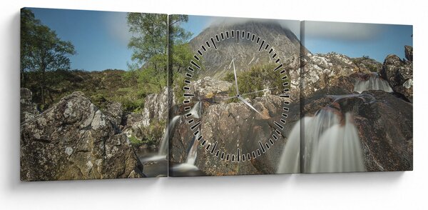 Slika slapova i planina (sa satom) (90x30 cm)