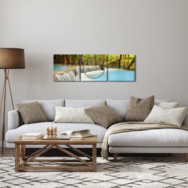 Slika vodopada Huai Mae Kamin u šumi (sa satom) (90x30 cm)