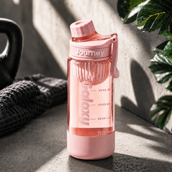 Boca za vodu – s ručkom, s mjerilom, 8 cm, 800 ml, roza