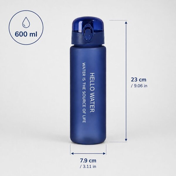 Boca za vodu, 23 cm, 600 ml, plava