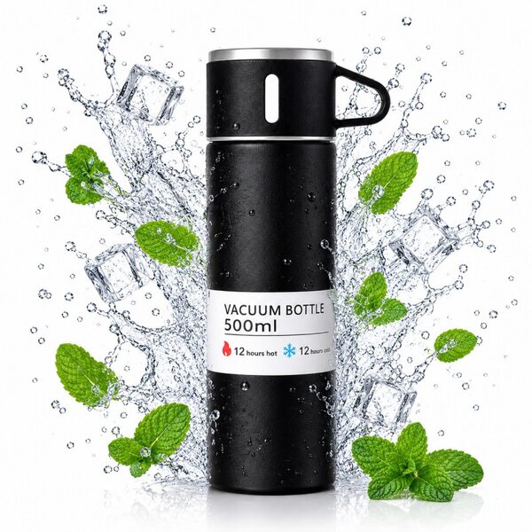 Termos šalica – čelik, 500 ml, crna