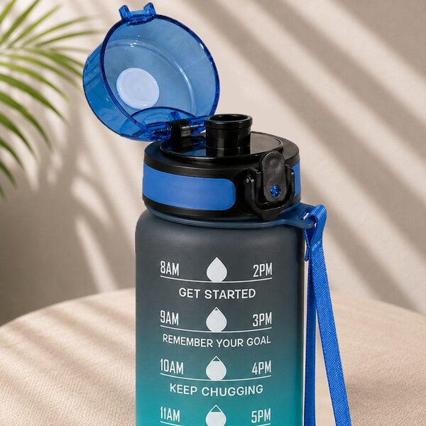 Boca za vodu – s mjerilom, 28 cm, 1000 ml, plava