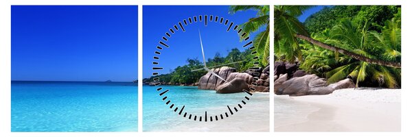Slika plaže na otoku Praslin (sa satom) (90x30 cm)
