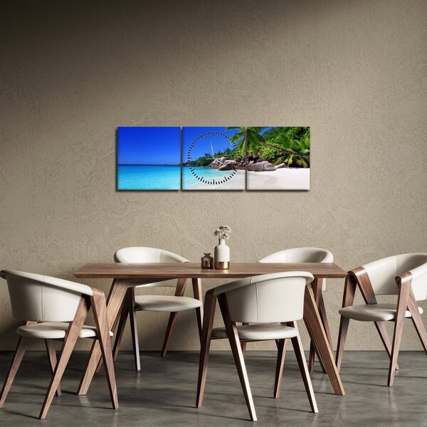 Slika plaže na otoku Praslin (sa satom) (90x30 cm)
