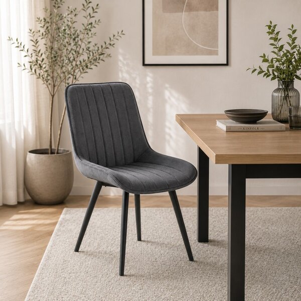 Fotelja – Grace, od baršuna, 53 cm, siva