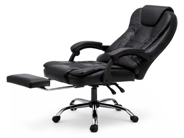 Uredska stolica – Boss, s naslonom za noge, 68×58×34 cm, crna