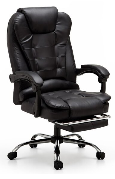 Uredska stolica – Boss, s naslonom za noge, 68×58×34 cm, crna