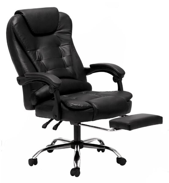 Uredska stolica – Boss, s naslonom za noge, 68×58×34 cm, crna