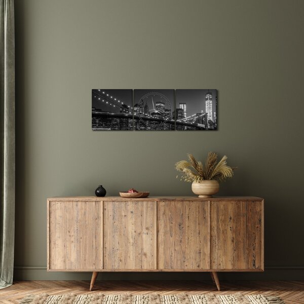 Slika Brooklynskog mosta u New Yorku (sa satom) (90x30 cm)