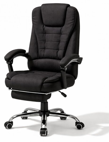 Uredska stolica – Boss, s naslonom za noge, 68×58×34 cm, crna, KO22CZ-MAT