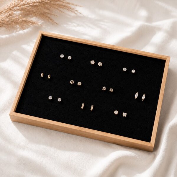 Stalak za nakit – eko koža, 35,5×24,5×3,2 cm, crni