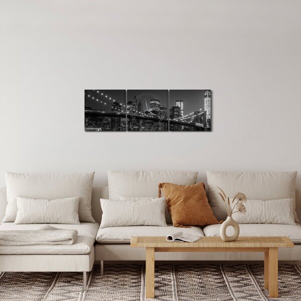 Slika Brooklynskog mosta u New Yorku (sa satom) (90x30 cm)