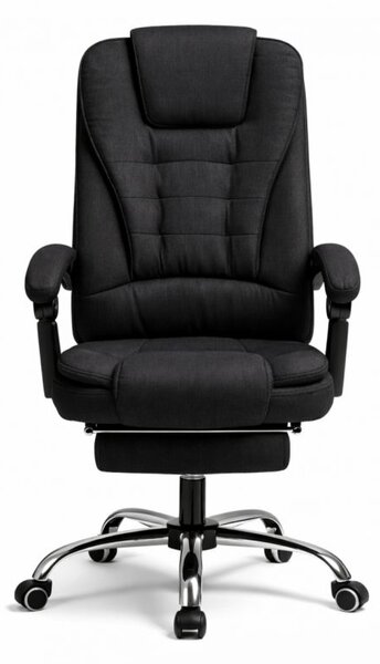 Uredska stolica – Boss, s naslonom za noge, 68×58×34 cm, crna, KO22CZ-MAT