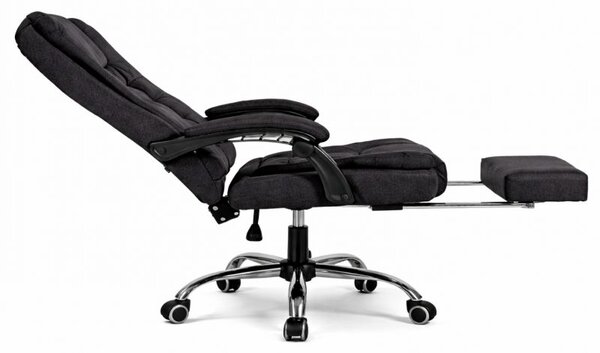 Uredska stolica – Boss, s naslonom za noge, 68×58×34 cm, crna, KO22CZ-MAT