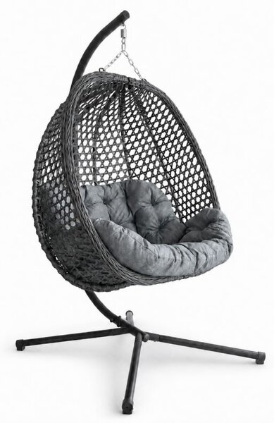 Viseća fotelja – kokon, 120×77×23 cm, antracit