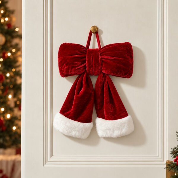 Božićna mašna – od baršuna, 20×25 cm, bordo