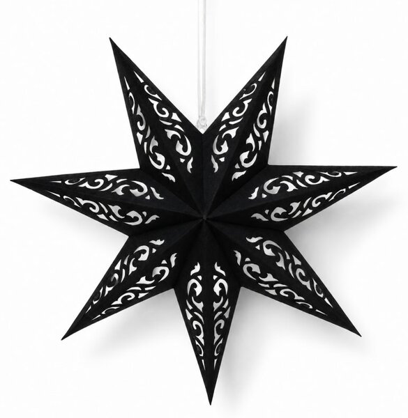 Božićni ukras za van – od baršuna, 35 cm, crni