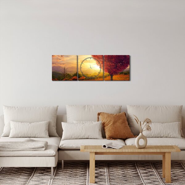Slika stabla u obliku srca (sa satom) (90x30 cm)
