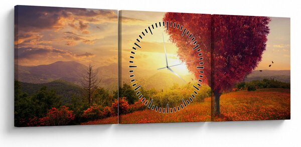 Slika stabla u obliku srca (sa satom) (90x30 cm)