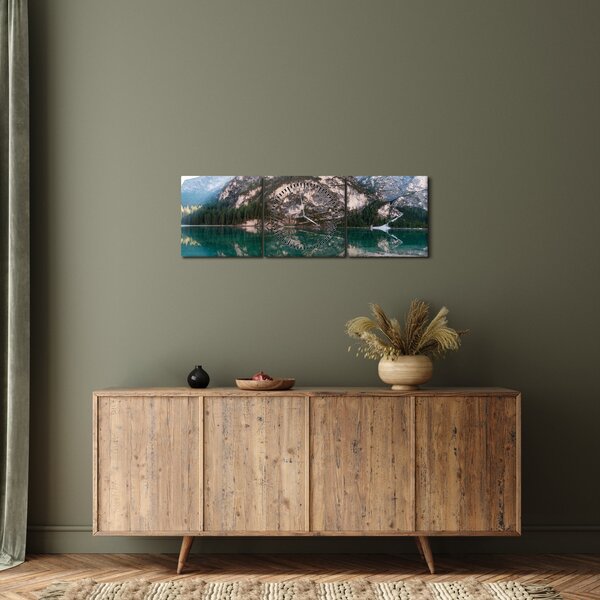 Slika planinskog jezera (sa satom) (90x30 cm)