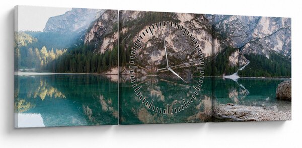 Slika planinskog jezera (sa satom) (90x30 cm)