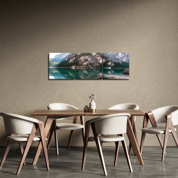 Slika planinskog jezera (sa satom) (90x30 cm)