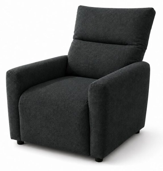 Fotelja – s naslonom za noge, 53 cm, crna