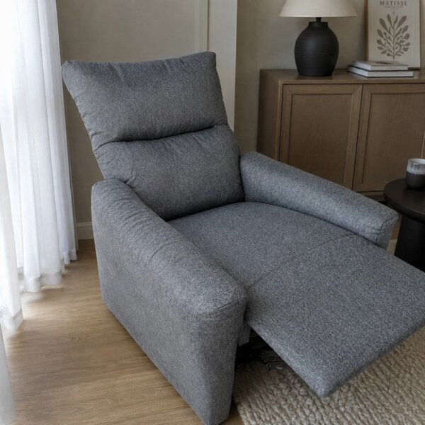 Fotelja – s naslonom za noge, 53 cm, antracit